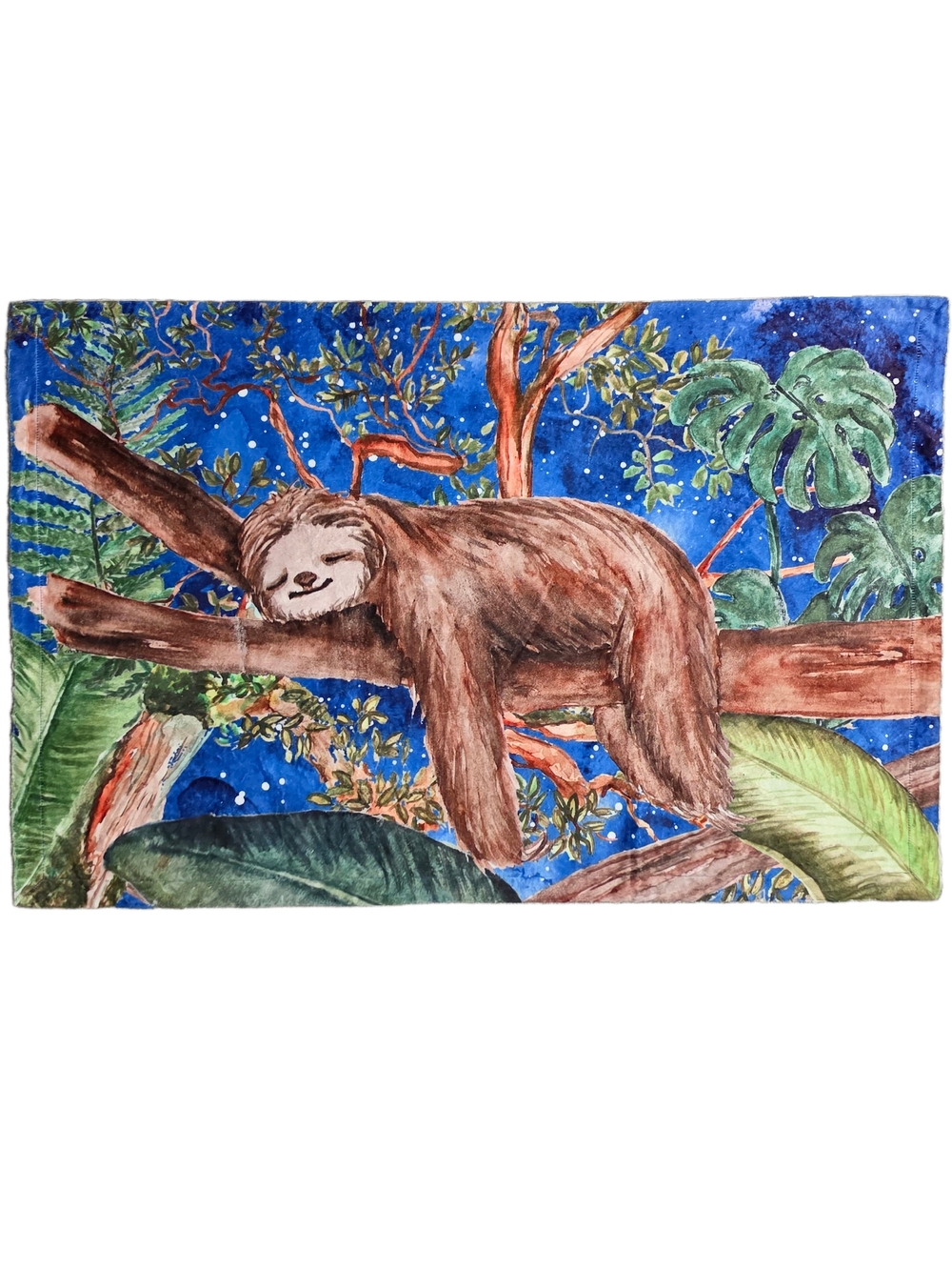 Sleeping Sloth Themed Soft Mink Baby Blanket